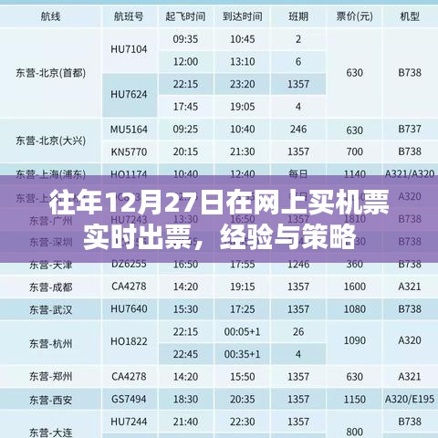 往年经验分享,如何于12月27日高效网购机票实时出票攻略