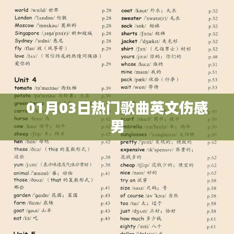 英文伤感男声热门歌曲榜单 01月03日盘点