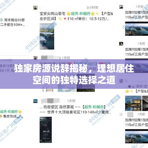 独家房源说辞揭秘,理想居住空间的独特选择之道