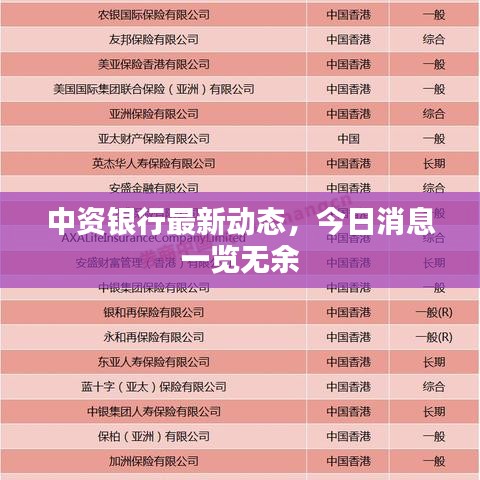 中资银行最新动态,今日消息一览无余