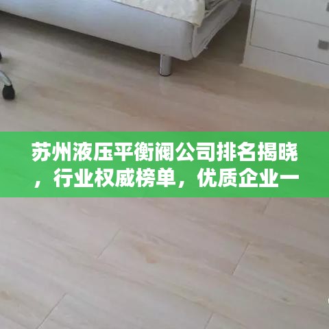 苏州液压平衡阀公司排名揭晓，行业权威榜单，优质企业一览无余！
